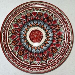 Pottery Barn Red and Black Decorative Plate